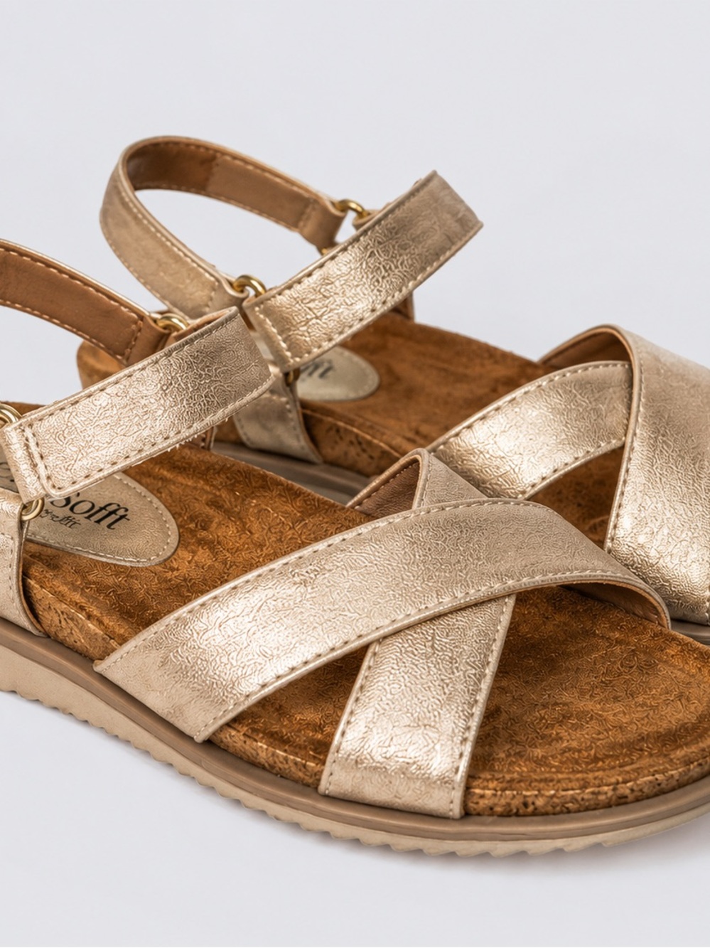 Women's Gold Crisscross Slingback Sandals